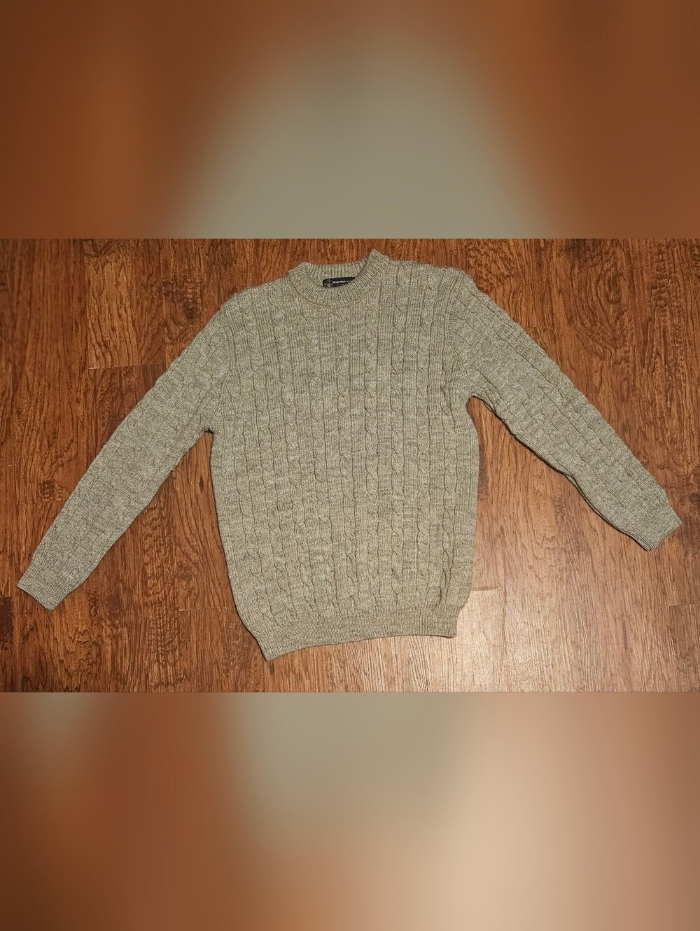 J M Cooper Knitwear Wool Cable Knit Crewneck Sweater
